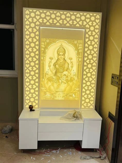 Polished D Glacier White Corian Mandir For Religious Size Dimension