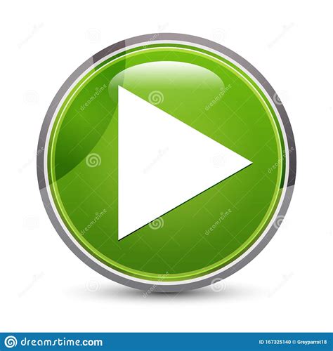 Play Icon Elegant Green Round Button Vector Illustration Stock Vector