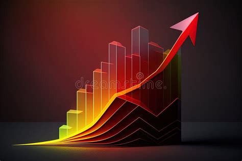 3d Graph Showing Rise In Profits With Arrow Growing Graph Business