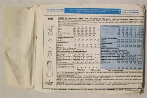 McCall S Misses Bathing Suit Bikini Skirt Or Etsy