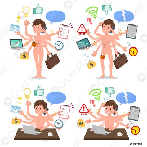 Flat Type Nude Menmulch Task Office Stock Vector 1990320 Crushpixel