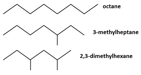 18 Isomers Of Octane Drawn Out