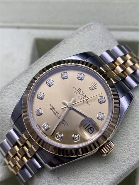 Rolex Datejust Ref Diamants Euro Pi Ces D Or