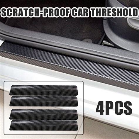 X Carbon Fiber Car Door Plate Sill Scuff Cover Anti Scratch Sticker