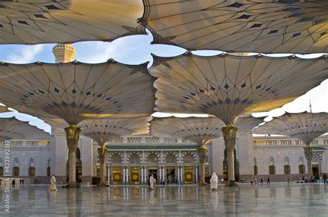 Large Size Canopy Of The Holy Prophet S Mosque In Medina Saudi Arabia