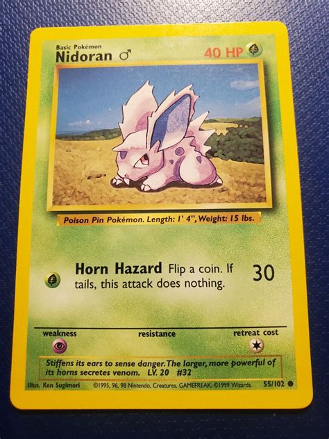 Pokémon TCG Nidoran Base Set 55 102 Regular Unlimited Common LP eBay