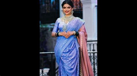 Nauvari Saree Bridal Wedding Look Blue Colour Nauvari Saree For