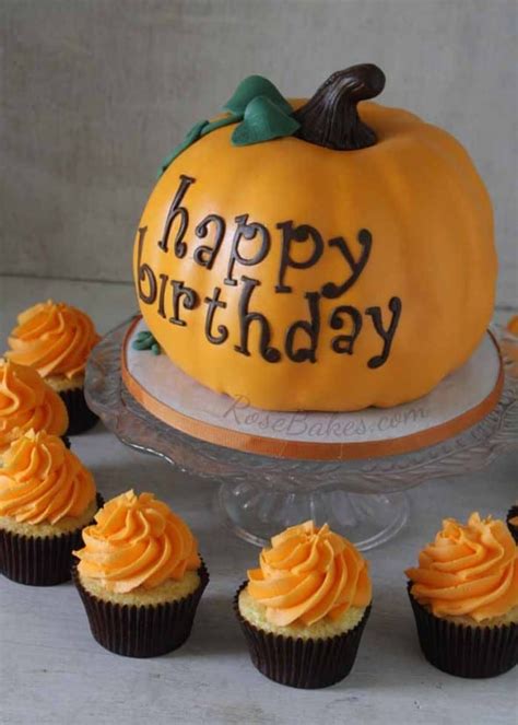 Happy Birthday Pumpkin Cake - Rose Bakes