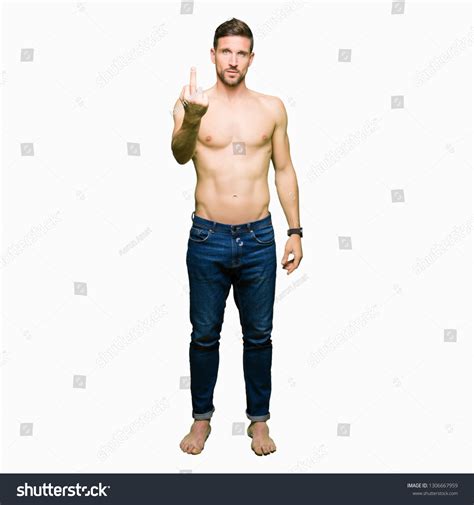 Handsome Shirtless Man Showing Nude Chest Stock Photo 1306667959 Shutterstock