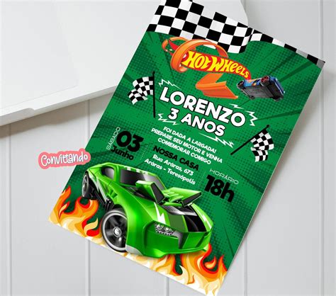 Convite Digital Hot Wheels Elo Produtos Especiais