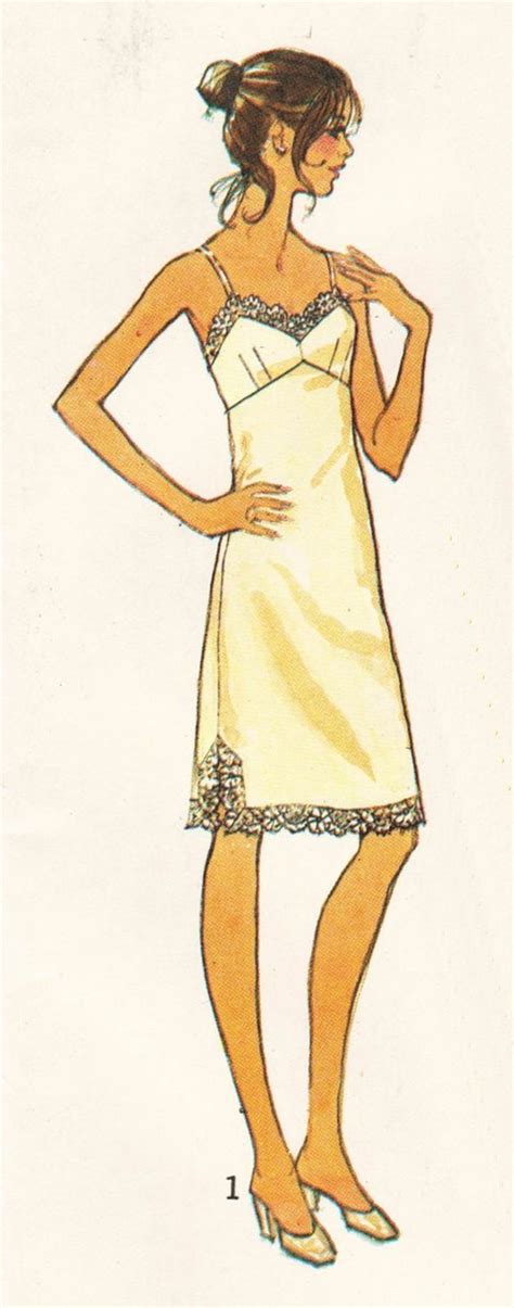 Misses Lingerie Stretch Knit Slip Half Slips Side Slit Sew Pattern Size Sewing