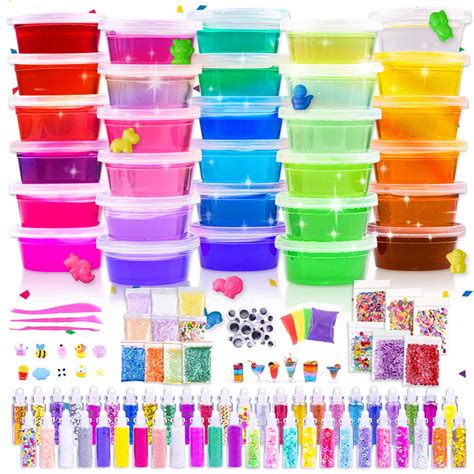 Slime Kit 135 Pack Slime Making Kit 30 Crystal Slime Glitter Jars