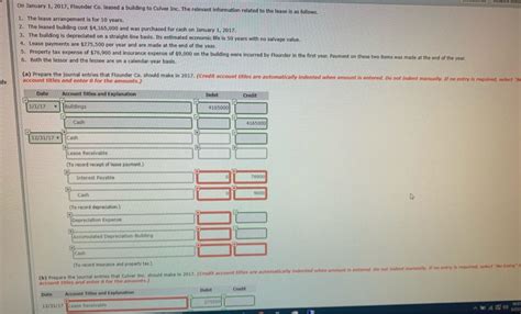 Solved On January Flounder Co Leased A Building To Chegg