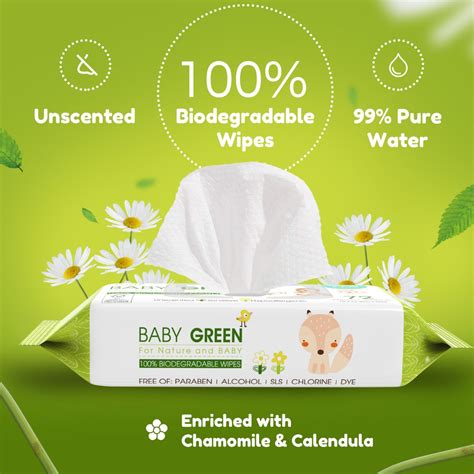 12 Pack Baby Green Wipes Unscented Compostable Biodegradable Yugi