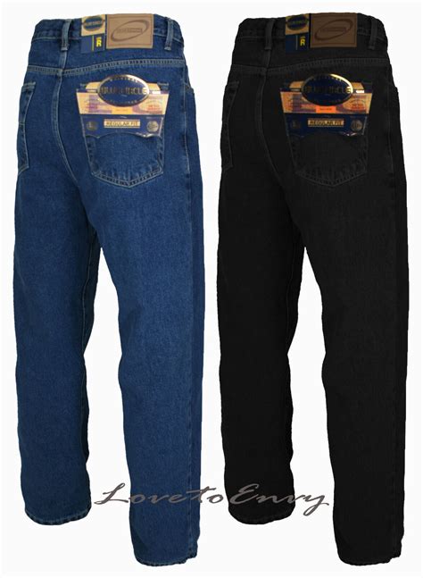 Mens Denim Jeans Straight Leg Regular Fit Heavy Duty Cotton Rich