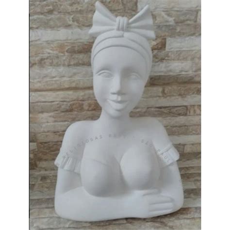 Boneca Namoradeira Janela Varanda Busto 40cm Gesso Cru Submarino