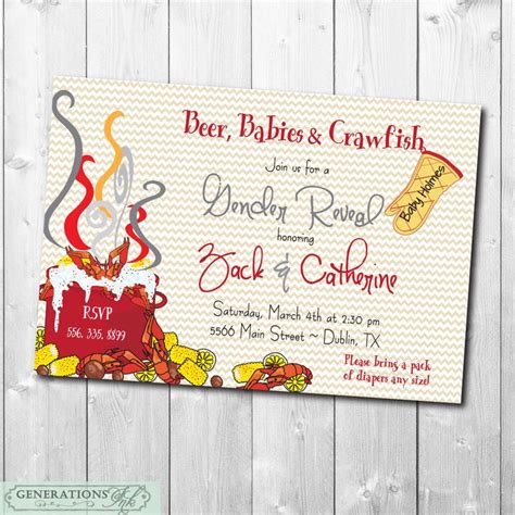 Crawfish Boil Gender Reveal Invitation Printable Digital Etsy