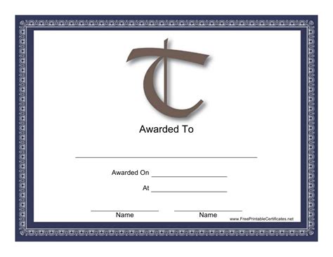 T Monogram Certificate Template Download Printable Pdf Templateroller