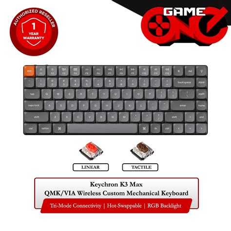 Keychron K3 Max QMK VIA Ultra Slim Hot Swappable RGB Wireless Custom Mechanical Keyboard
