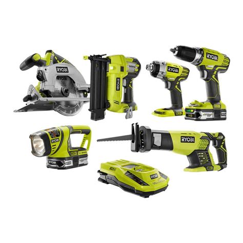 Ryobi Volt One Lithium Ion Cordless Combo Kit With Brad Nailer