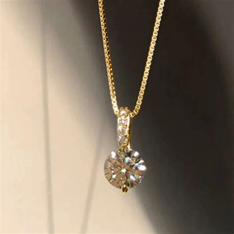 Huitan Eternity Pendant Necklace With Round Cubic Zirconia Simple And