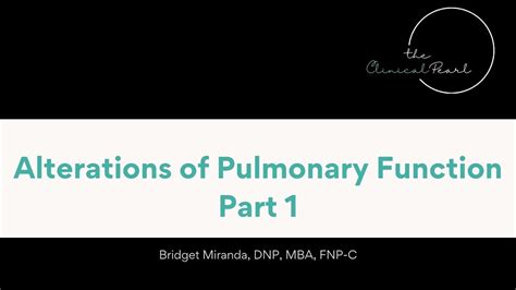 Alterations Of Pulmonary Function Part Youtube