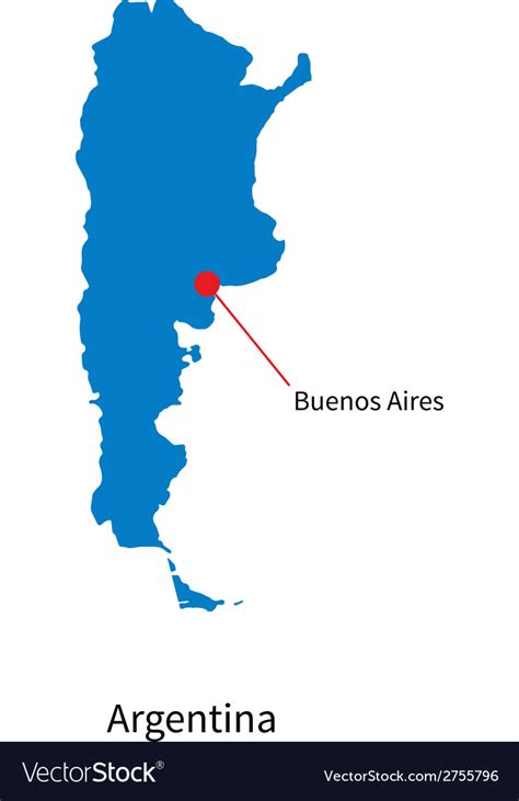 Detailed map of argentina and capital city buenos Vector Image