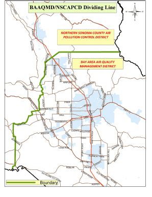 Fillable Online Sonoma County Map Of Air District Boundaries Map Of Air