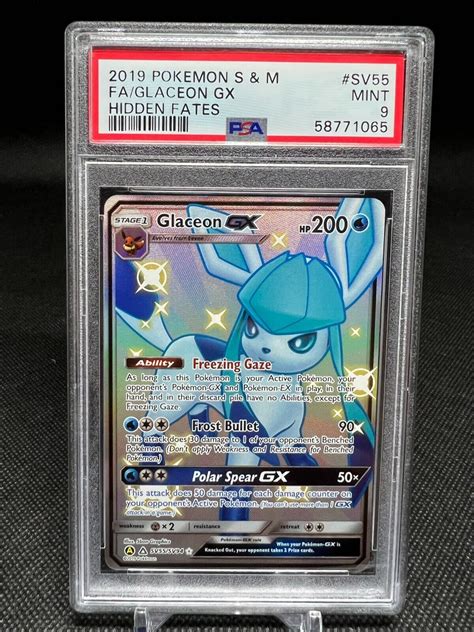 Mavin Glaceon Gx Sv Full Art Shiny Hidden Fates Pokemon Card Psa