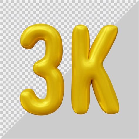 Diseño de 3k seguidores en render 3d Archivo PSD Premium