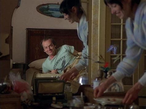 In “The Shining”, a scene has Wendy bring Jack breakfast in bed. In the reflection of the mirror ...