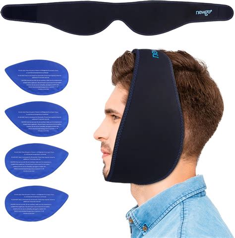 NEWGO Face Ice Pack Wisdom Teeth Ice Pack Jaw Ice Wrap With Gel Pack For Hot Cold Therapy TMJ