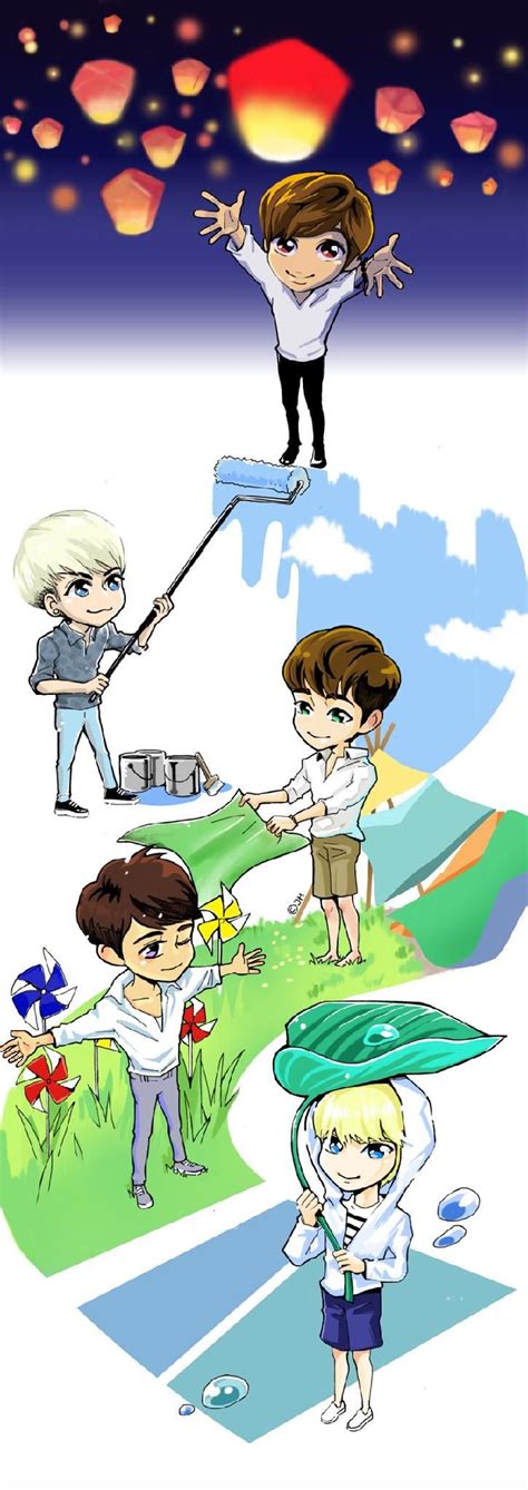 Shinee Cartoon Characters Holding Hands