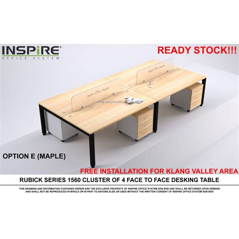 Rubick Series 1560 Cluster Of 4 Desking System Office Table