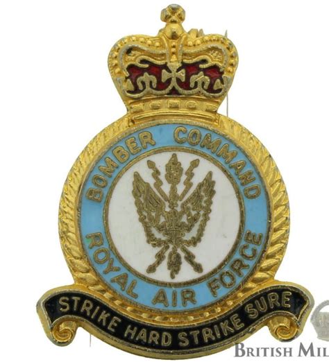 Queens Crown Royal Air Force Bomber Command Squadron Unit Raf Lapel Badge Air Force Bomber