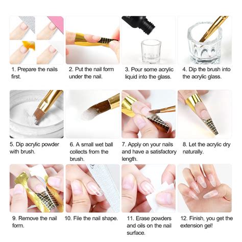 How To Do Acrylic Nail Acrylic Nail Kit Acrylic Nails At Home Acrylic Nail Tips