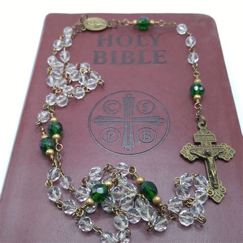 Pardon Indulgence Crucifix Hand Made Wire Wrapped Five Decade Rosary