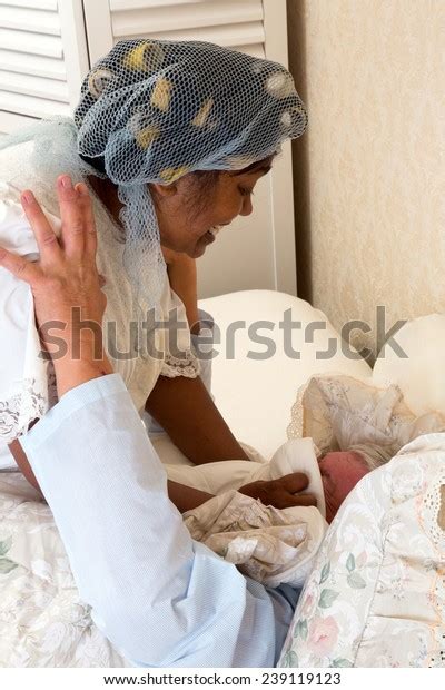 Mature Woman Smothering Her Husband Bed Stock Photo Edit Now