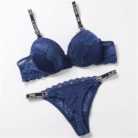 High Quality Deep V Sexy Plus Size Push Up Bra Set Floral Lace Women Underwear Set Bra And