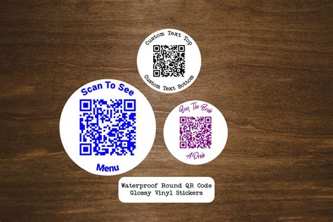 Waterproof Qr Code Round Stickers Circle Vinyl Stickers Personalized Qr