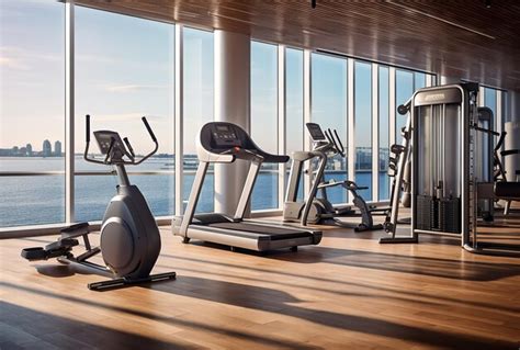 premium photo modern gym interior  sport  fitness equipment