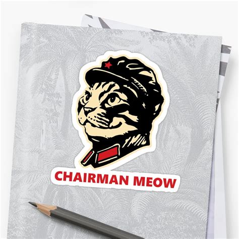 "Chairman Mao Meow cat meme China" Stickers by GarciaPayan | Redbubble