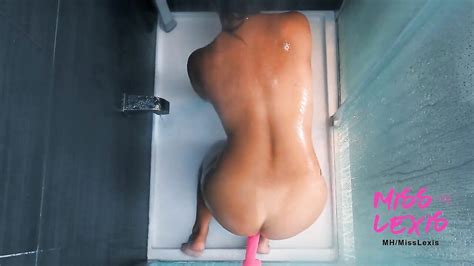 Playing With A Dildo In The Shower