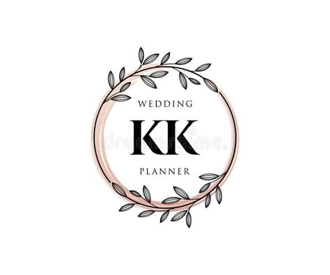 Kk Initials Letter Wedding Monogram Logos Collection Hand Drawn Modern