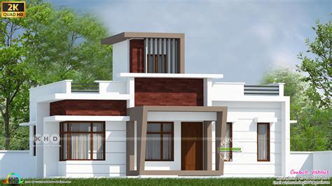 Single Storied Sq Ft Box Model House By Vishnu C Kerala Home