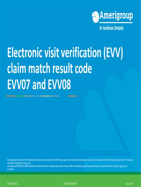 Fillable Online EVV Claim Match Result Code Tip Sheet Fax Email Print