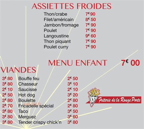 Friterie De La Rouge Porte Halluin Menu Et Photos