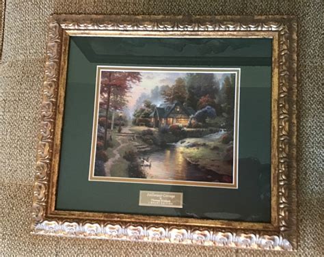 Thomas Kinkade Stillwater Cottage Library Edition Home Interiors Framed