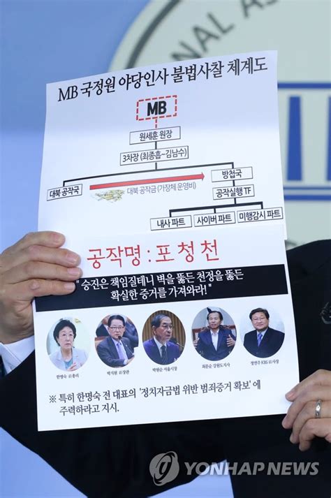 민병두 Mb 국정원 대북공작금으로 야당 정치인 불법사찰 연합뉴스