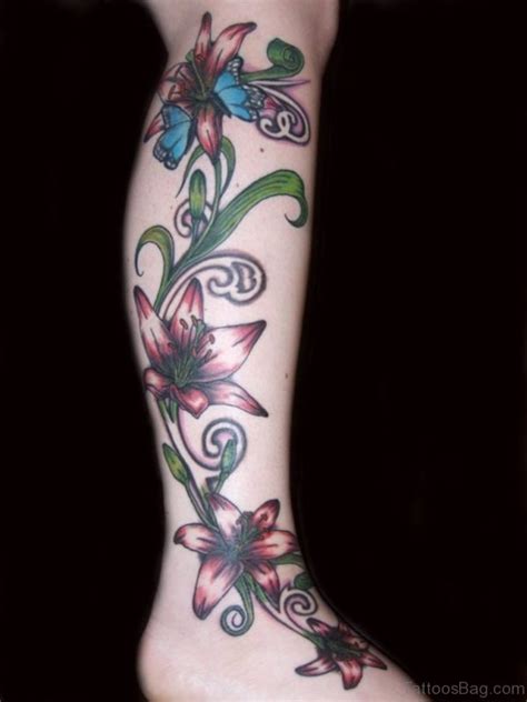 50 Elegant Flowers Tattoos On Leg Tattoo Designs